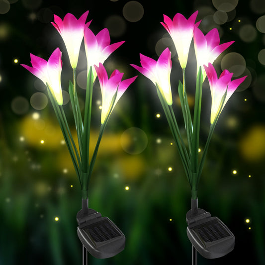 Solar Lights Outdoor Garden Decorative Lily Flower Landscape Lights