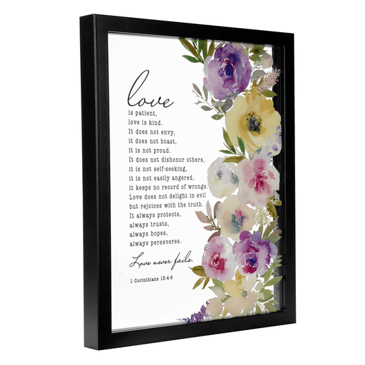 Framed Wall Art - 1 Corinthians 13:4-8 - Love Is