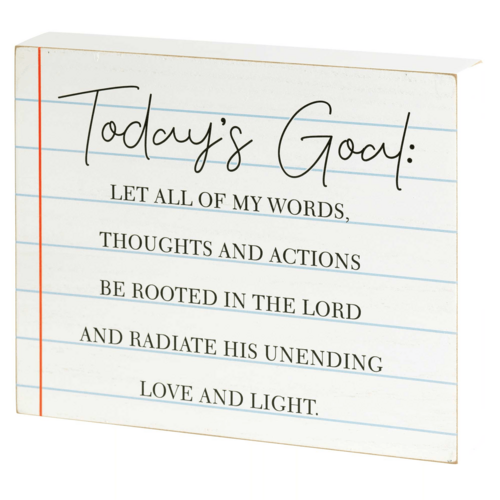 Inspirational Wall/Tabletop Plaque - Today's Goal