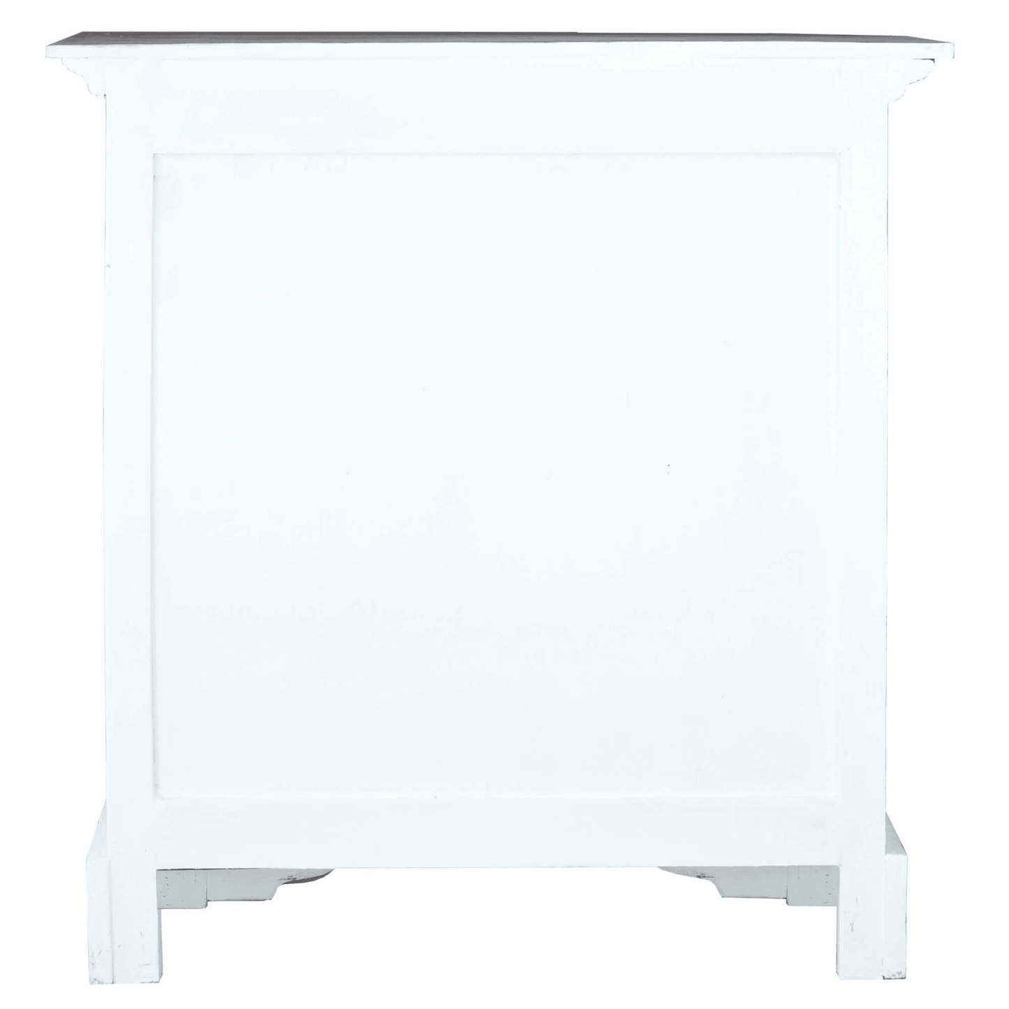 Cottage Solid Wood Accent Cabinet In Distressed White And Driftwood