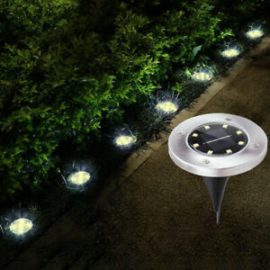 LED Solar Powered Path Lights Wireless Ground Waterproof Decor