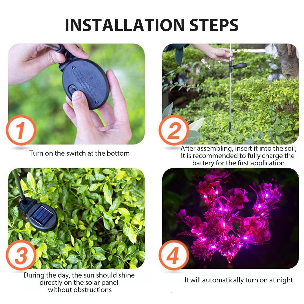 Outdoor Waterproof Solar Phalaenopsis Garden Decorative Lights