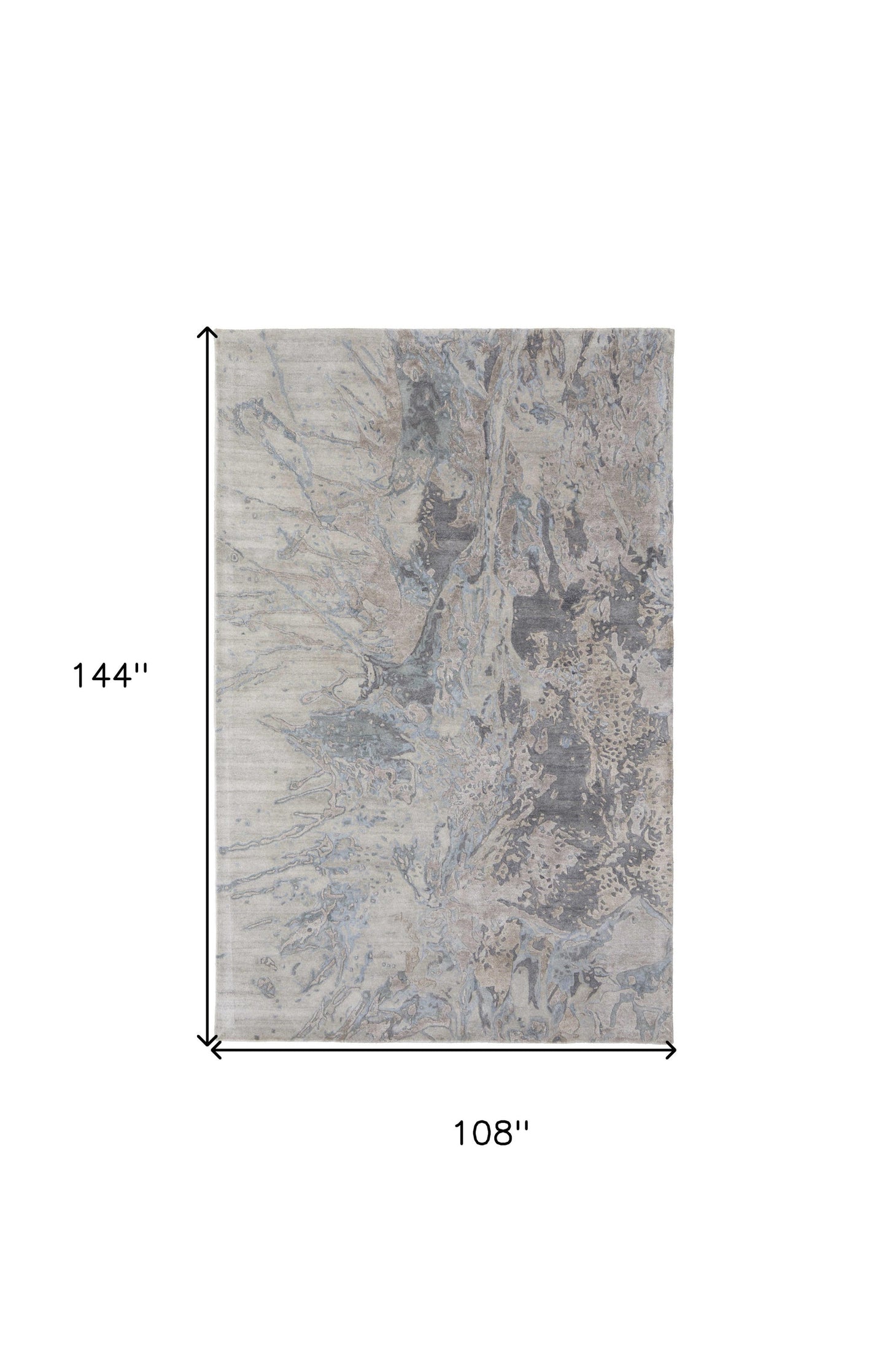 4' X 6' Ivory Taupe and Green Abstract Hand Tufted Worn Faded Area Rug