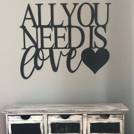 All You Need Is Love - Metal Wall Art
