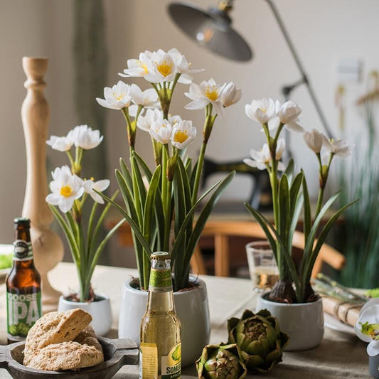 Artificial Silk Real Touch Daffodil Flower Bonsai