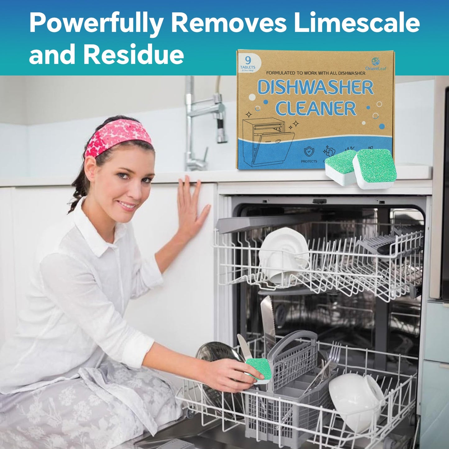 9 Tablets Dishwasher Detergent Deep Clean Dishwasher Deodorizer