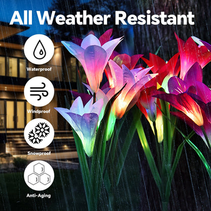 Solar Lights Outdoor Garden Decorative Lily Flower Landscape Lights