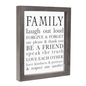 Framed Wall Art - Family Values Quote Collection