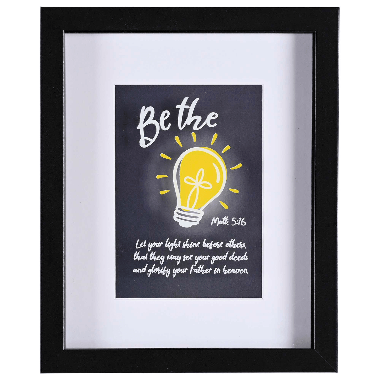 Be The Light Shadow Box Framed Wall Art (Matt. 5:16)
