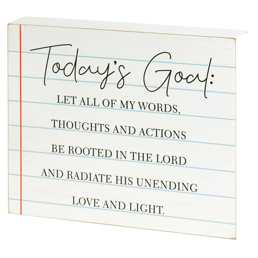 Inspirational Wall/Tabletop Plaque - Today's Goal