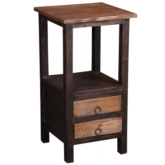 Sunset Trading Distressed Black And Raftwood Brown Two Drawer End