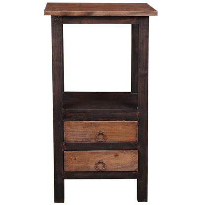 Sunset Trading Distressed Black And Raftwood Brown Two Drawer End