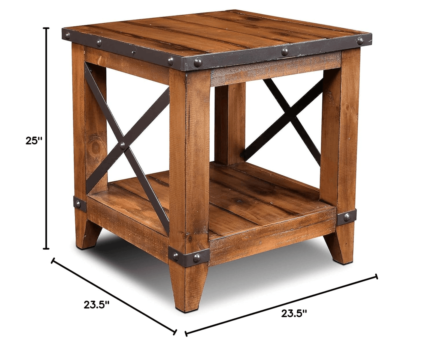 Rustic City End Table With Shelf By Sunset Trading