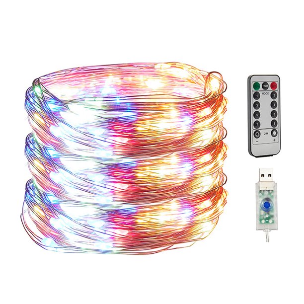 2 Pcs LED String Lights 65.6Ft 200LED Copper Wire String Lights with