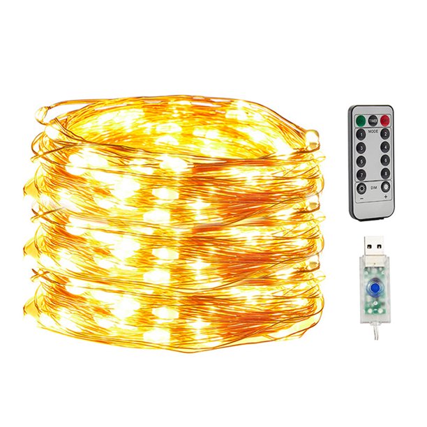 2 Pcs LED String Lights 65.6Ft 200LED Copper Wire String Lights with