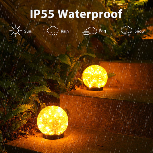 WM Solarera 2 Pcs Waterproof Outdoor Decorative Globe Solar Lights