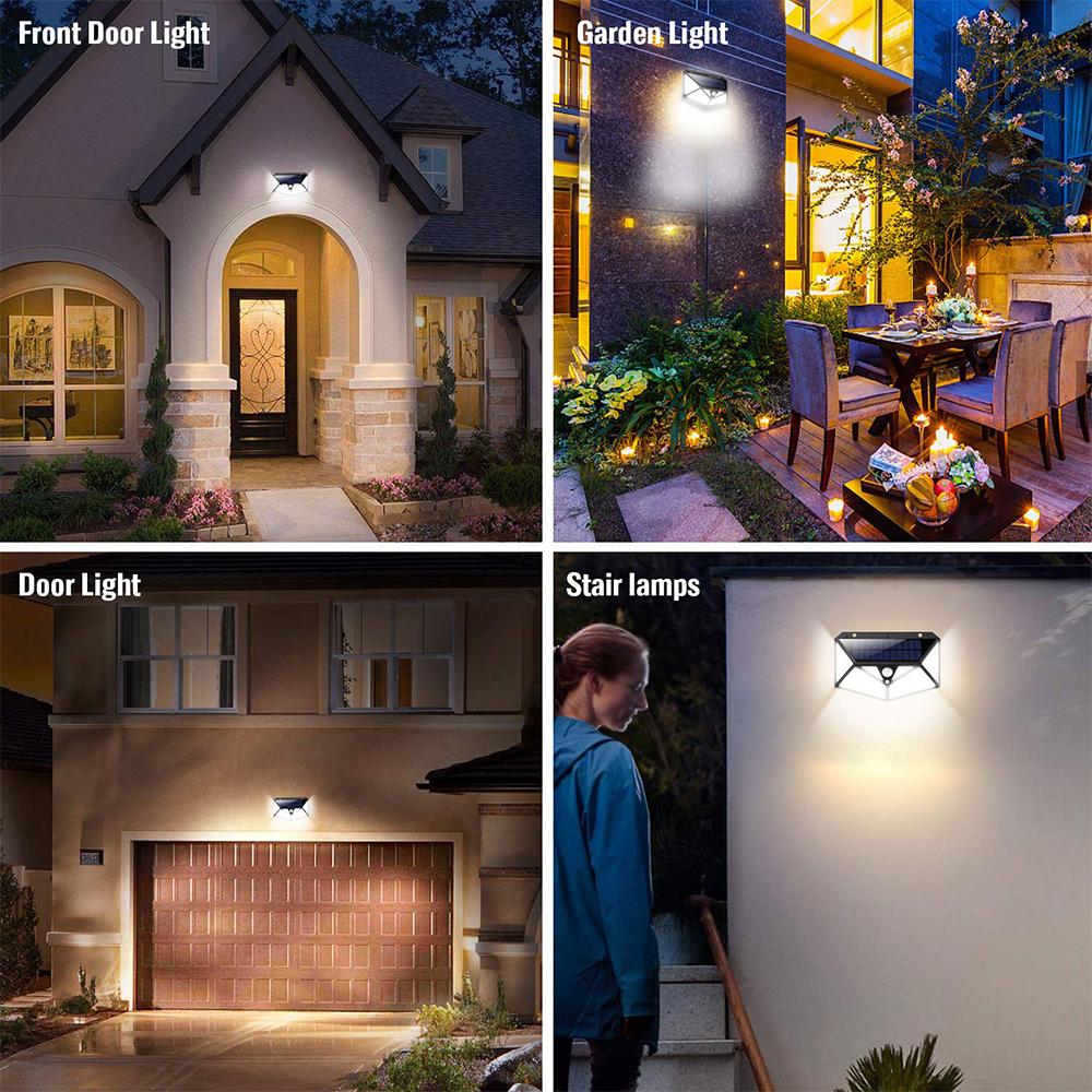 Solar Four Wall PIR Motion Sensor Wall Waterproof Light