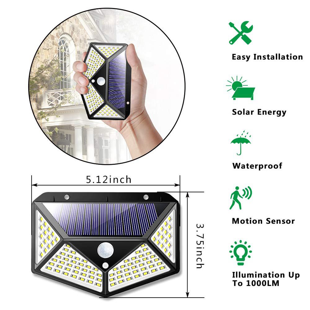 Solar Four Wall PIR Motion Sensor Wall Waterproof Light