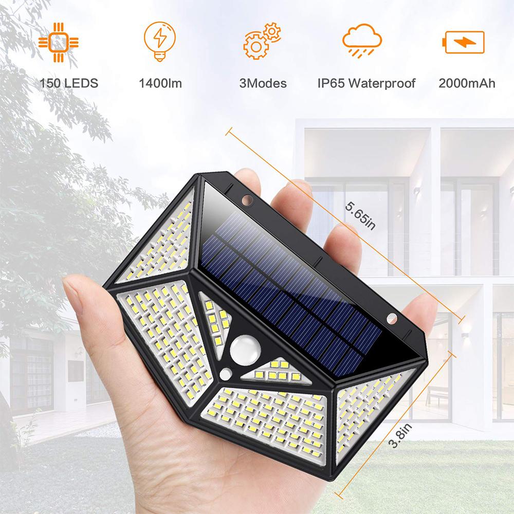 Solar Four Wall PIR Motion Sensor Wall Waterproof Light