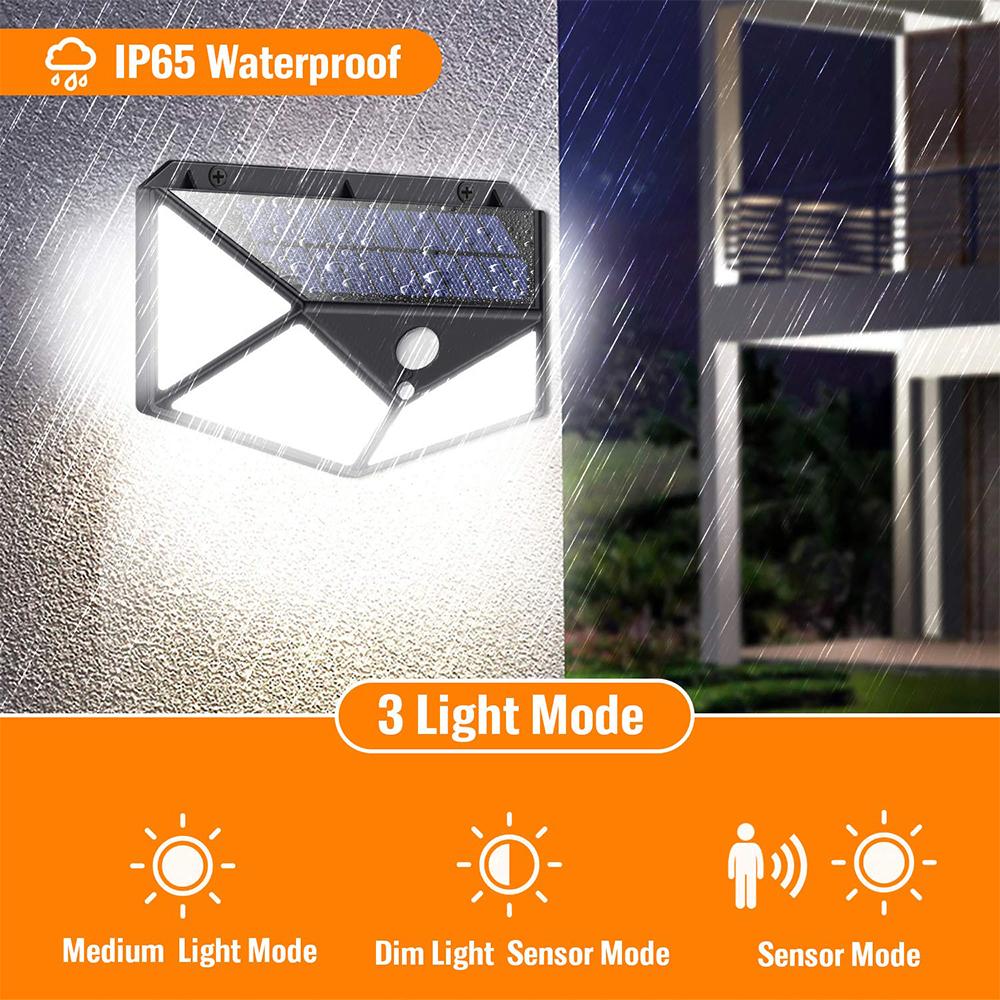 Solar Four Wall PIR Motion Sensor Wall Waterproof Light