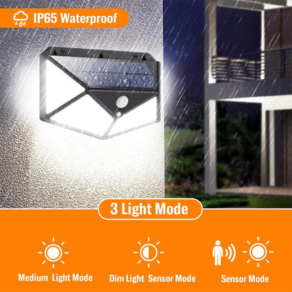 Solar Four Wall PIR Motion Sensor Wall Waterproof Light