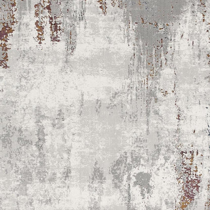 7' X 10' Gray And Ivory Modern Abstract Area Rug