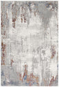 7' X 10' Gray And Ivory Modern Abstract Area Rug