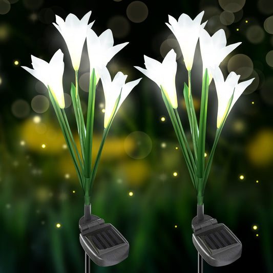 Solar Lights Outdoor Garden Decorative Lily Flower Landscape Lights