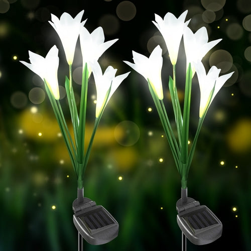 Solar Lights Outdoor Garden Decorative Lily Flower Landscape Lights