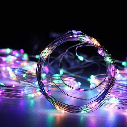 2 Pcs LED String Lights 65.6Ft 200LED Copper Wire String Lights with