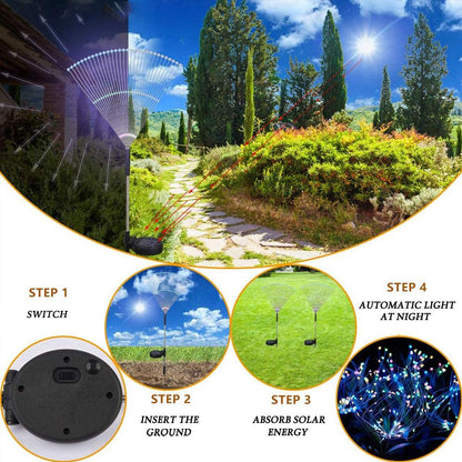2PCS Solar Fireworks 90 LED Multi-Color Outdoor Christmas Lights