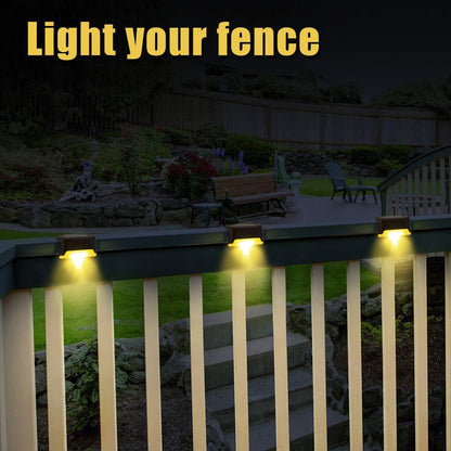 4Pcs Solar Deck Lights Outdoor Waterproof for Patio Step and Pathway