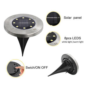 LED Solar Powered Path Lights Wireless Ground Waterproof Decor