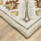 2' X 8' Ivory Beige Gold And Muted Grey Oriental Tufted Handmade Stain
