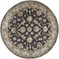 8' X 11' Blue Gray And Taupe Wool Floral Tufted Handmade Stain