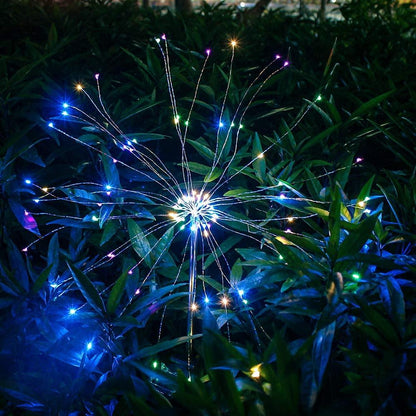 2PCS Solar Fireworks 90 LED Multi-Color Outdoor Christmas Lights