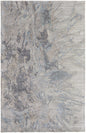 4' X 6' Ivory Taupe and Green Abstract Hand Tufted Worn Faded Area Rug