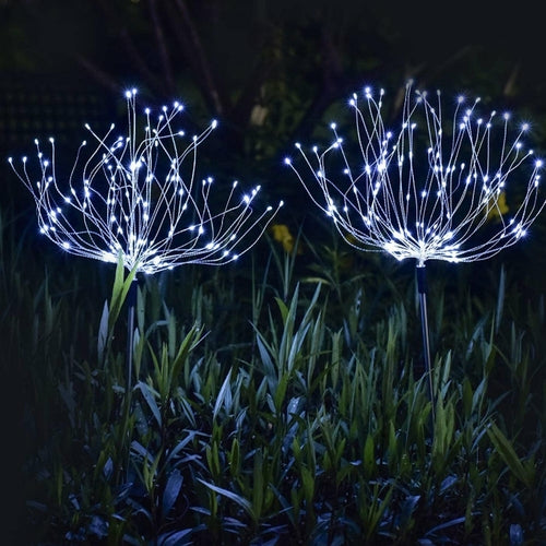 2PCS Solar Fireworks 90 LED Multi-Color Outdoor Christmas Lights