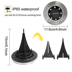 LED Solar Powered Path Lights Wireless Ground Waterproof Decor
