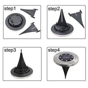 LED Solar Powered Path Lights Wireless Ground Waterproof Decor