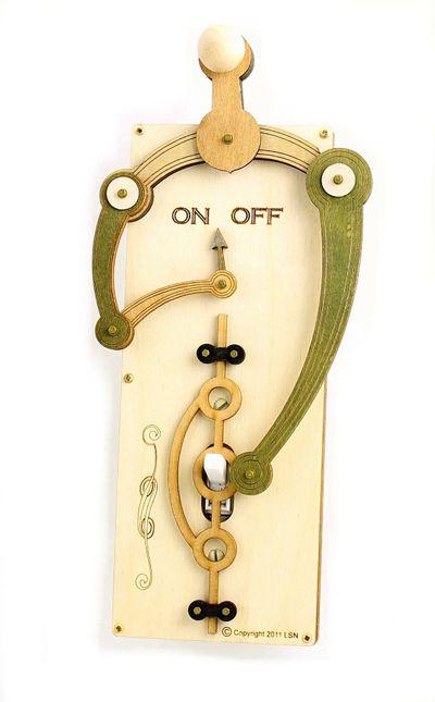 Single Toggle Switch Plate 8001C Natural Wood & Green