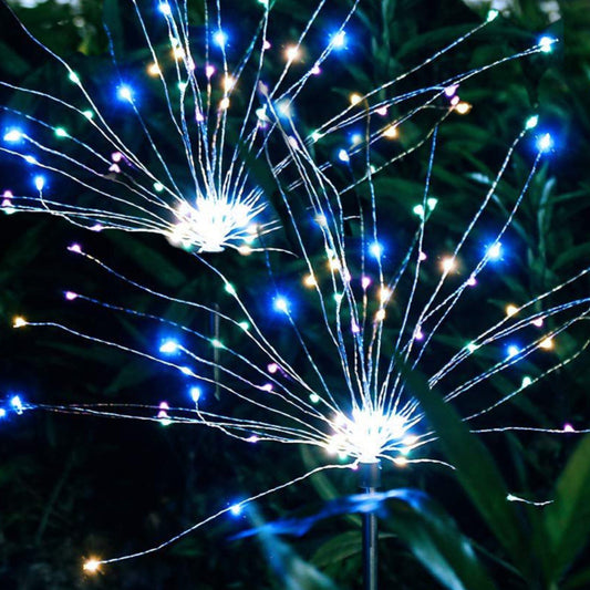 OriginalSourcing 2 Pack Outdoor Solar Garden Light Firework Lights 120