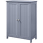 Gray Wood 2-Door Freestanding Bathroom Floor Cabinet Kitchen Storage