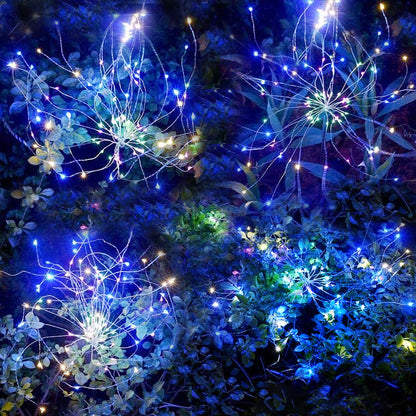 OriginalSourcing 2 Pack Outdoor Solar Garden Light Firework Lights 120